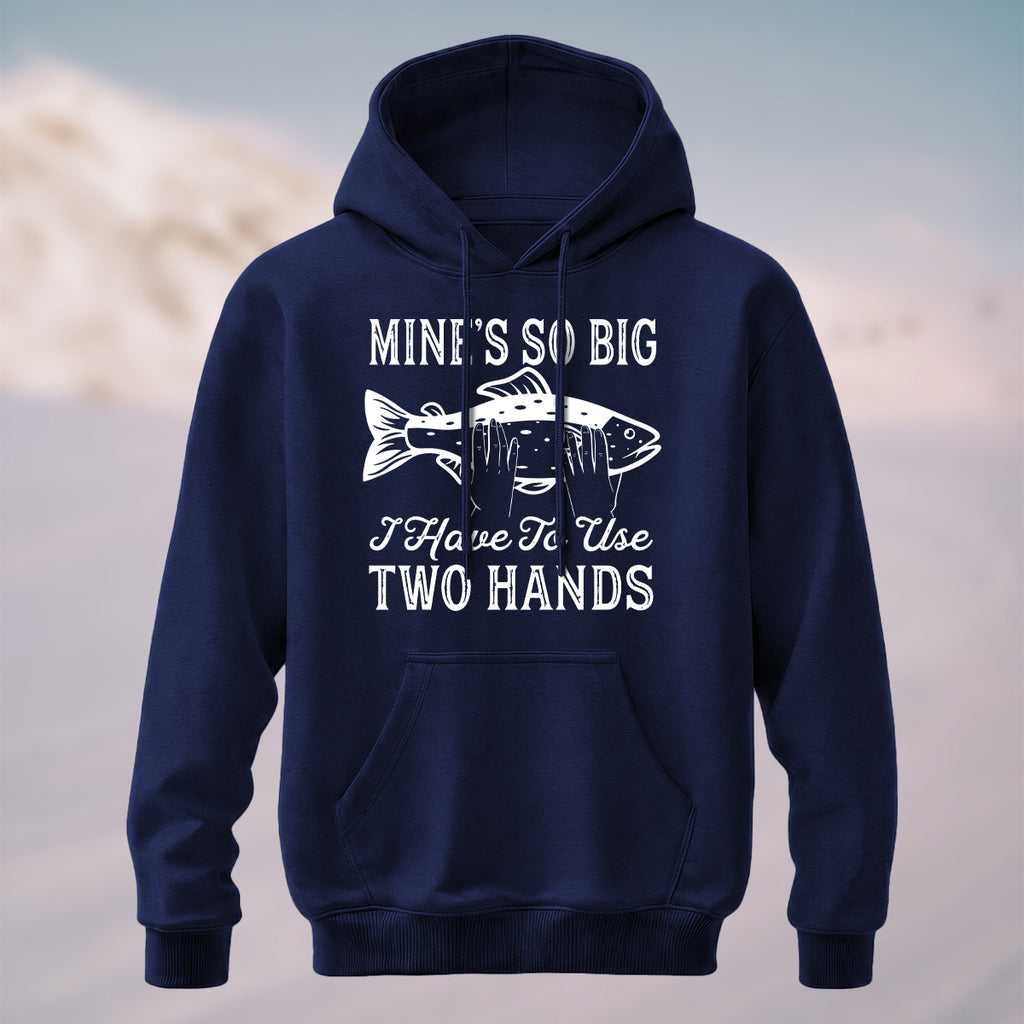 Cotton Made Retro Fishing Humor Hoodie Navy