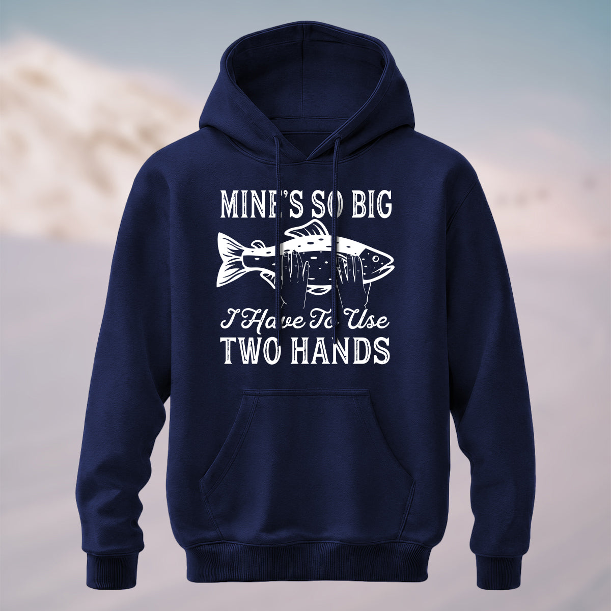 Cotton Made Retro Fishing Humor Hoodie Navy