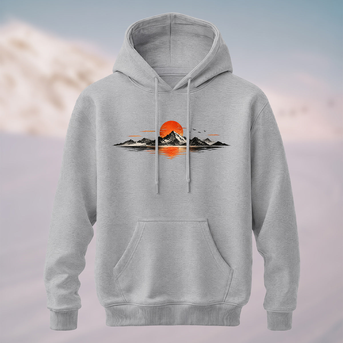 Cotton Made Vintage Sunset Reflection Hoodie Heather Grey
