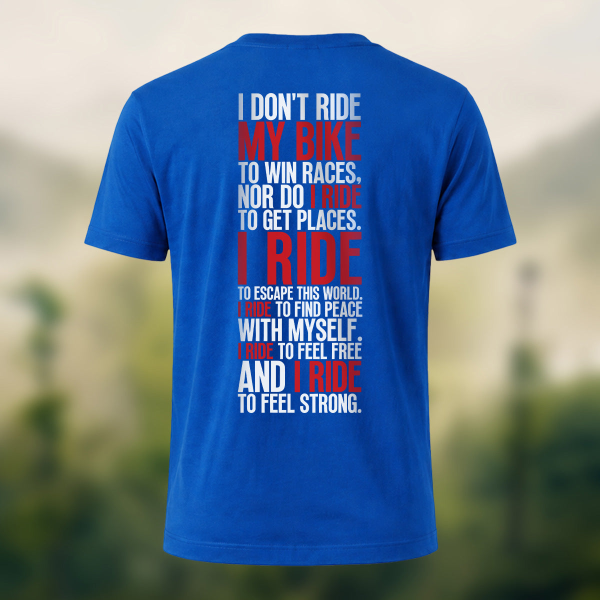Cycling Spirit Printed Casual Cotton T-Shirt Royal Blue