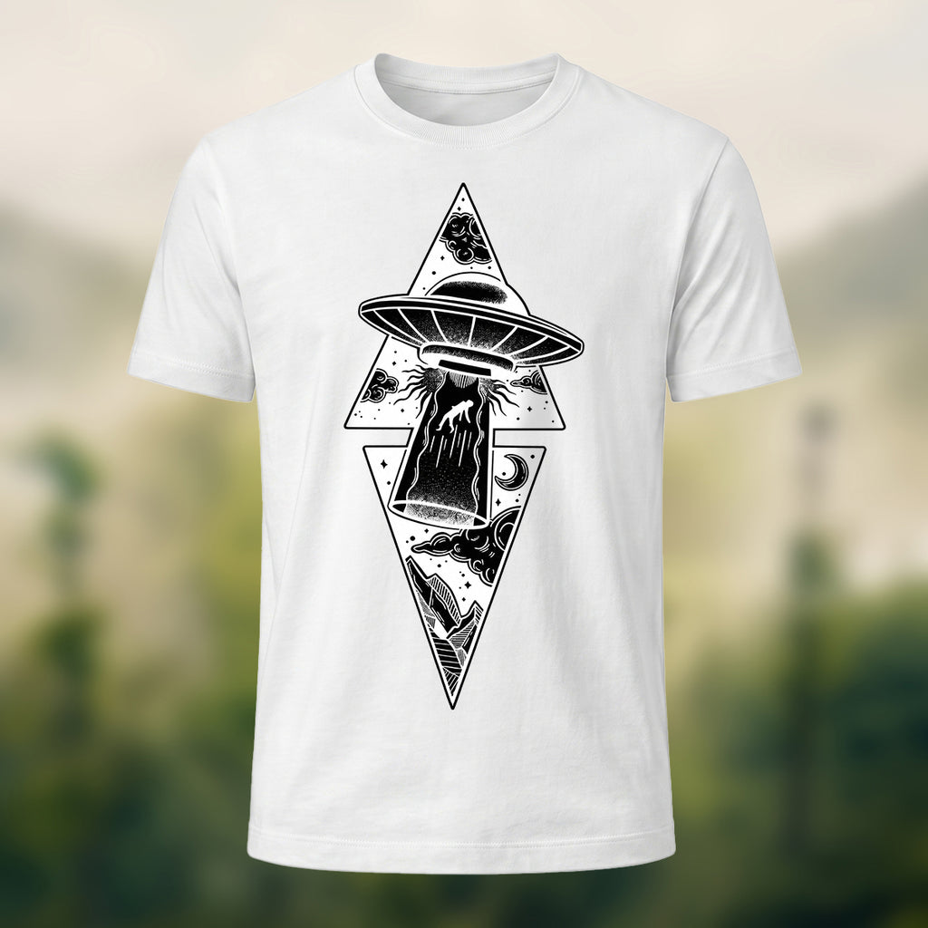 Vintage Celestial UFO Premium Cotton T-Shirt White