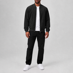 Stylish Suede Zip-Up Casual Jacket Black