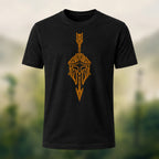 Intricate Viking Warrior Helmet Cotton T-Shirt Black