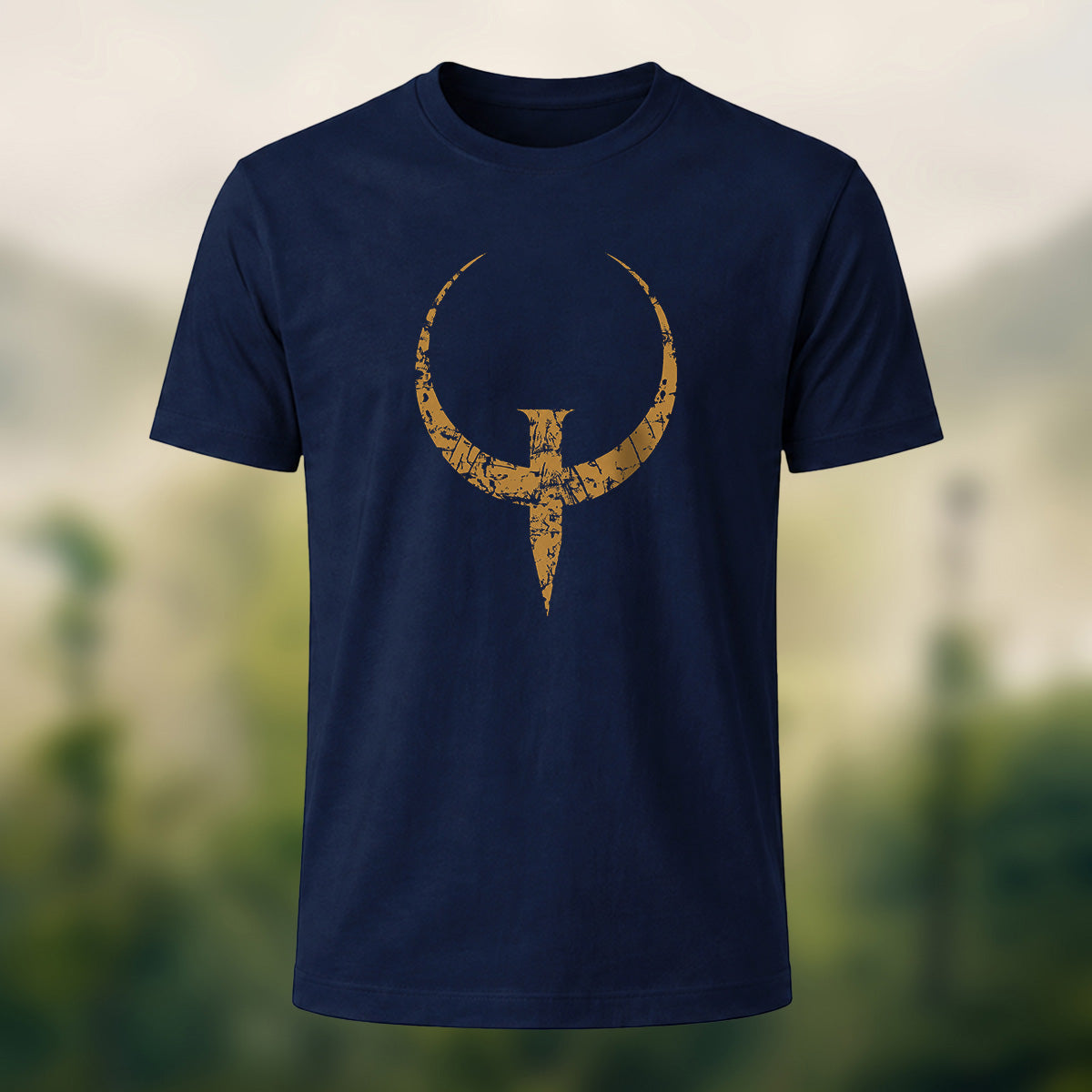 Rugged Norse Emblem Combed Cotton T-Shirt Navy