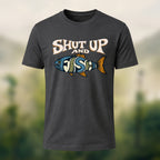 Vintage Fishing Humor Soft Cotton T-Shirt Charcoal
