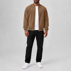 Stylish Suede Zip-Up Casual Jacket Bronze