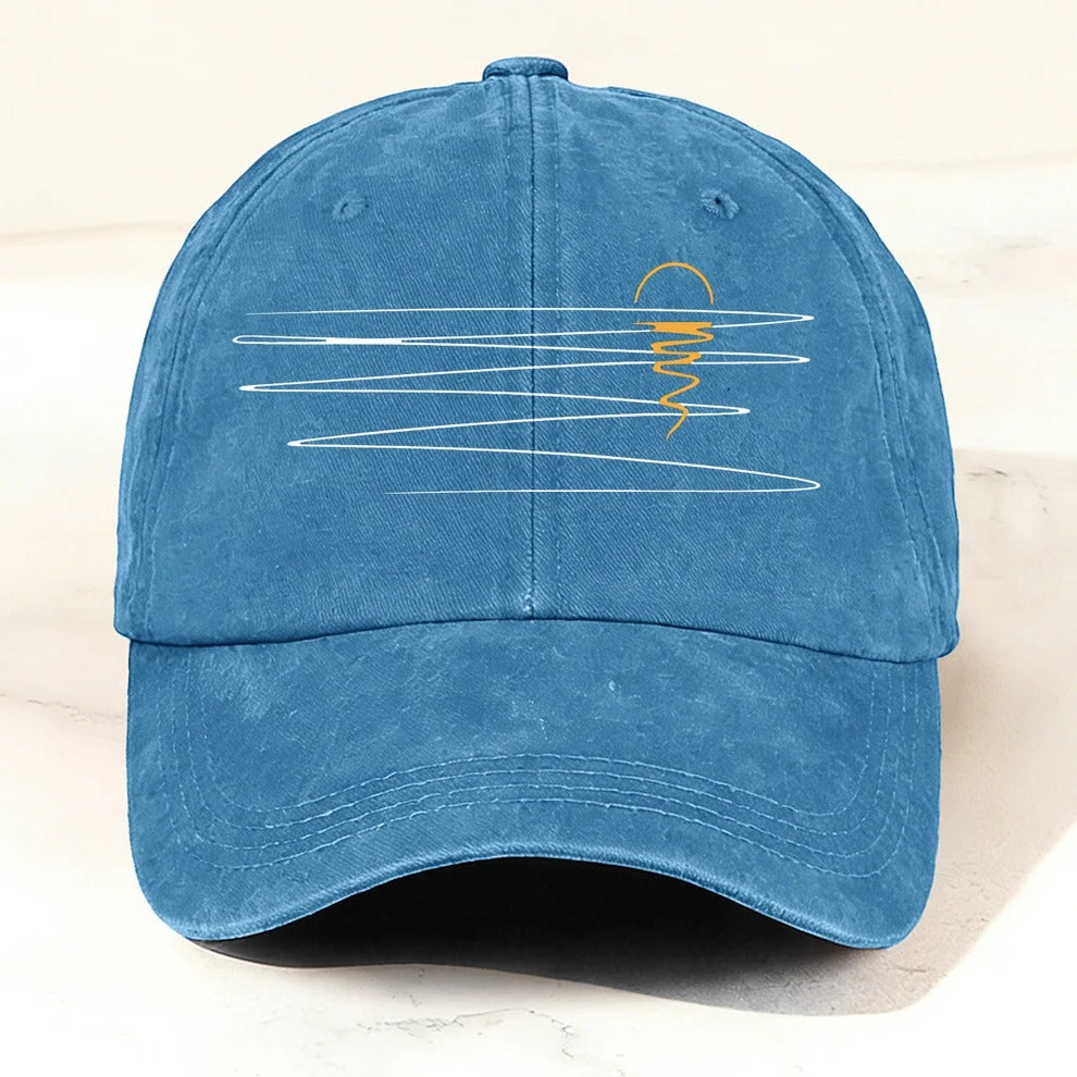 Vintage Washed Sunset Reflection Baseball Cap Sky Blue