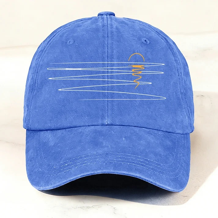 Vintage Washed Sunset Reflection Baseball Cap Blue