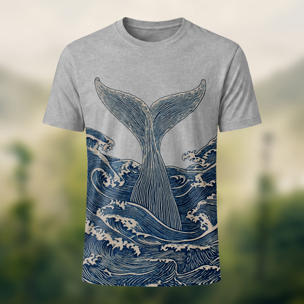 Vintage Sculptural Whale Tail Tee Heather Grey