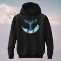 Cotton Made Linear Whale Tail Hoodie Black