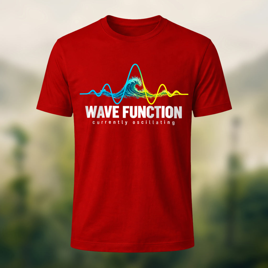 Ocean Waveform Premium Cotton T-Shirt Red