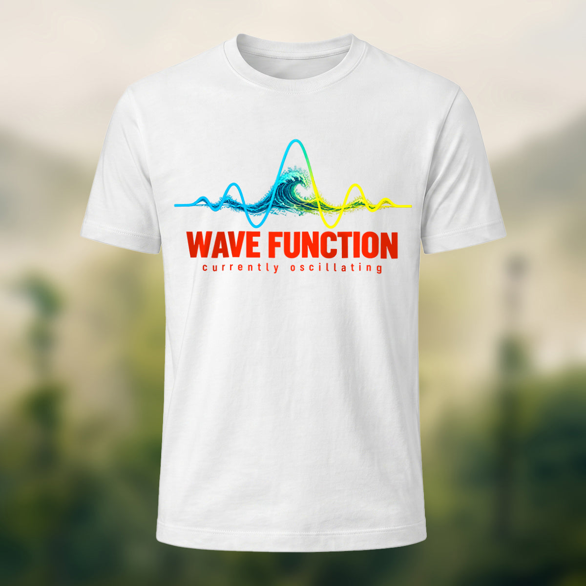 Ocean Waveform Premium Cotton T-Shirt White