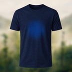 DTG Wave Dot Print Premium Cotton T-Shirt Navy