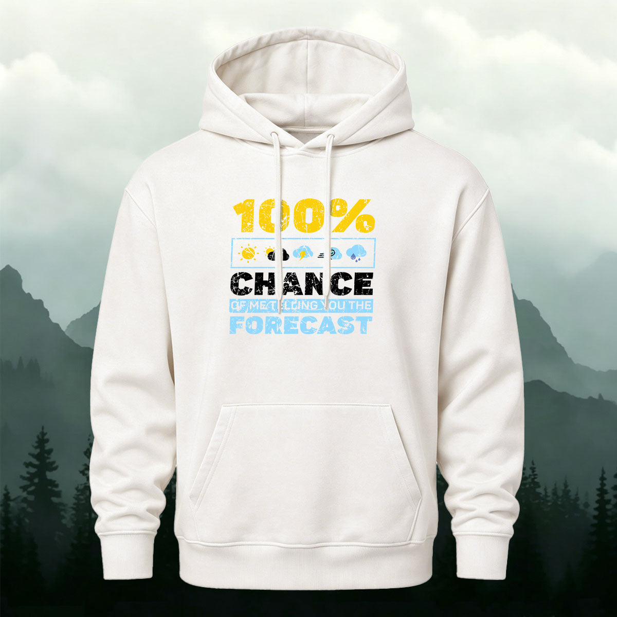 Cotton Made Meteorology Print Hoodie White
