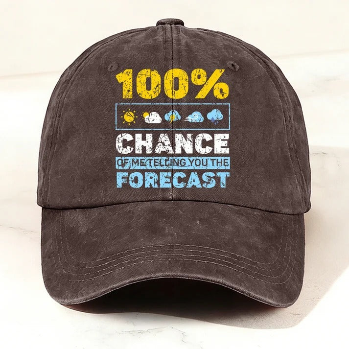 Retro Funny Weather Forecast Baseball Cap Brown