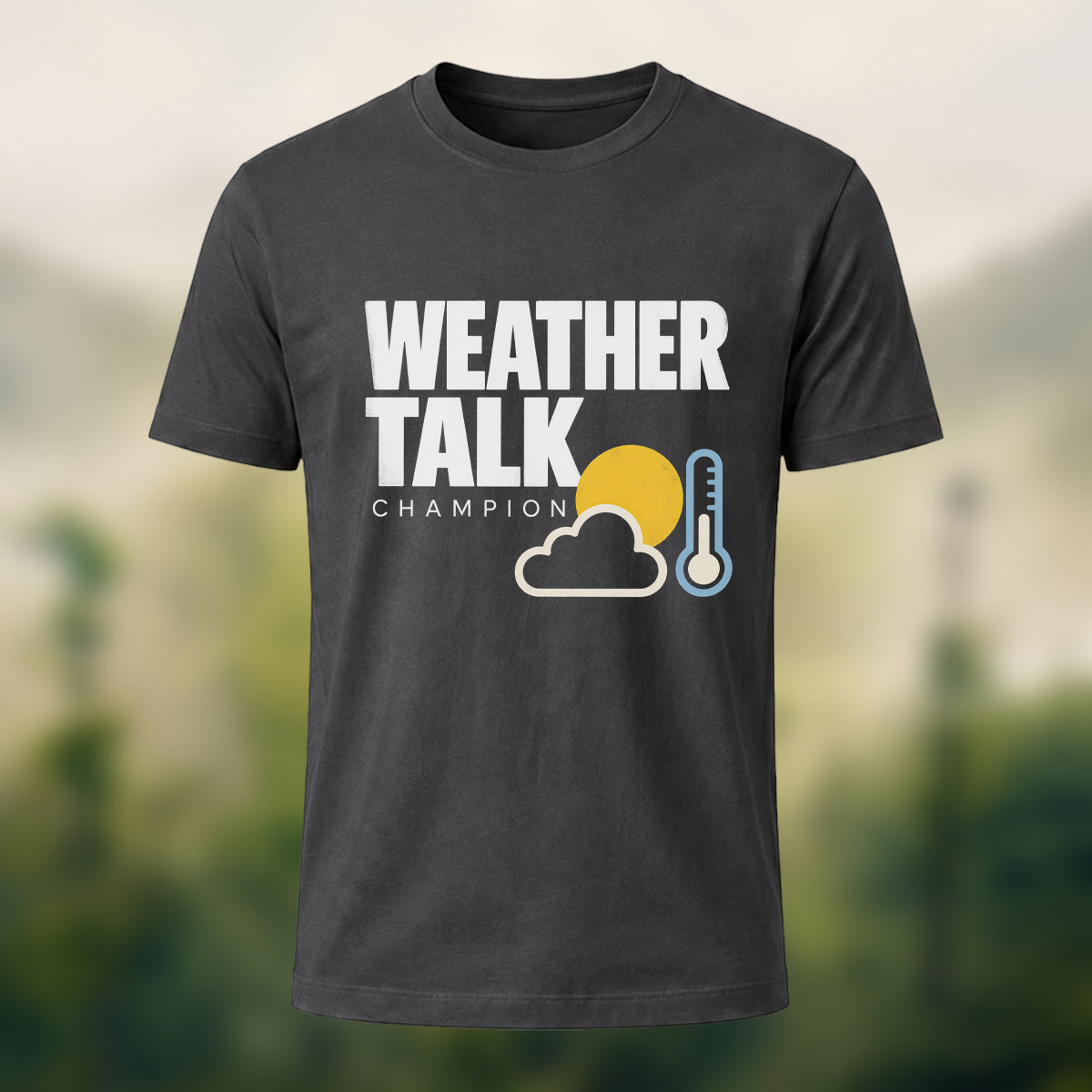 Laidback Weather Talk Soft Cotton T-Shirt Charcoal
