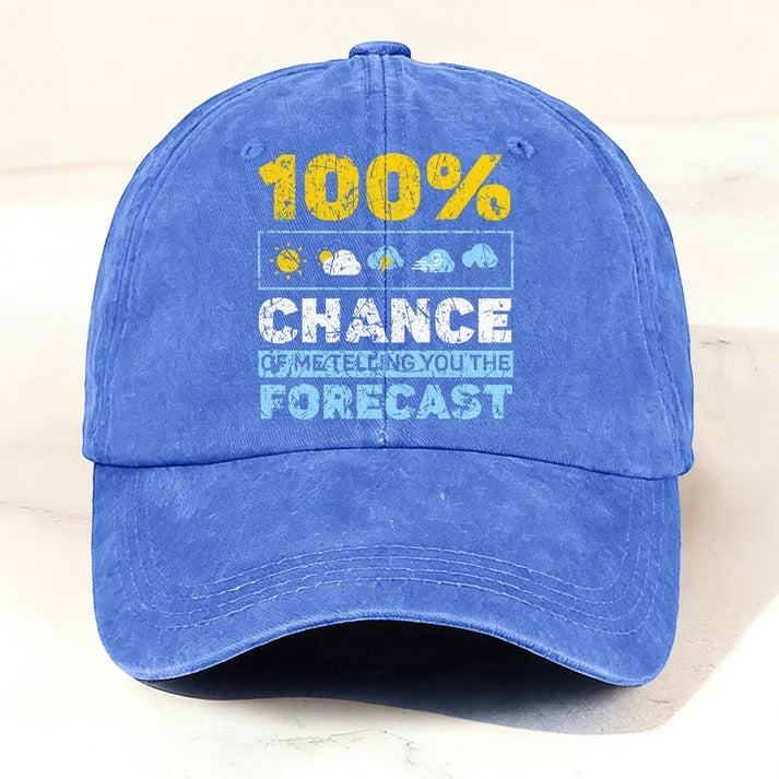 Retro Funny Weather Forecast Baseball Cap Blue