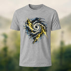 Turbulent Storm Vortex Soft Cotton T-Shirt Heather Grey