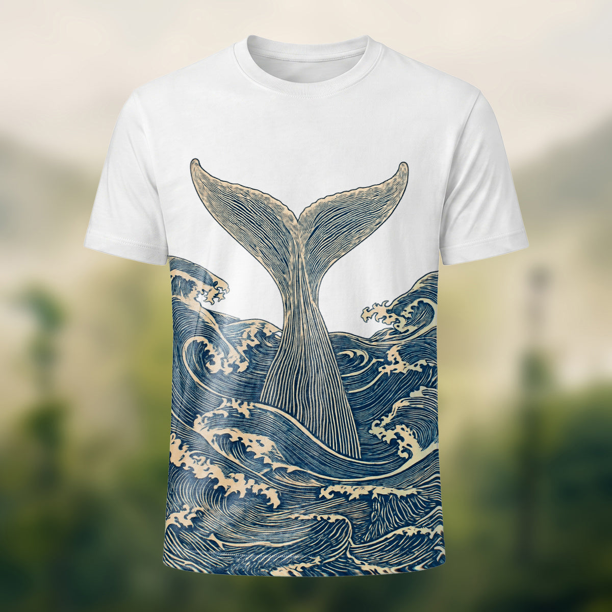 Vintage Sculptural Whale Tail Tee White