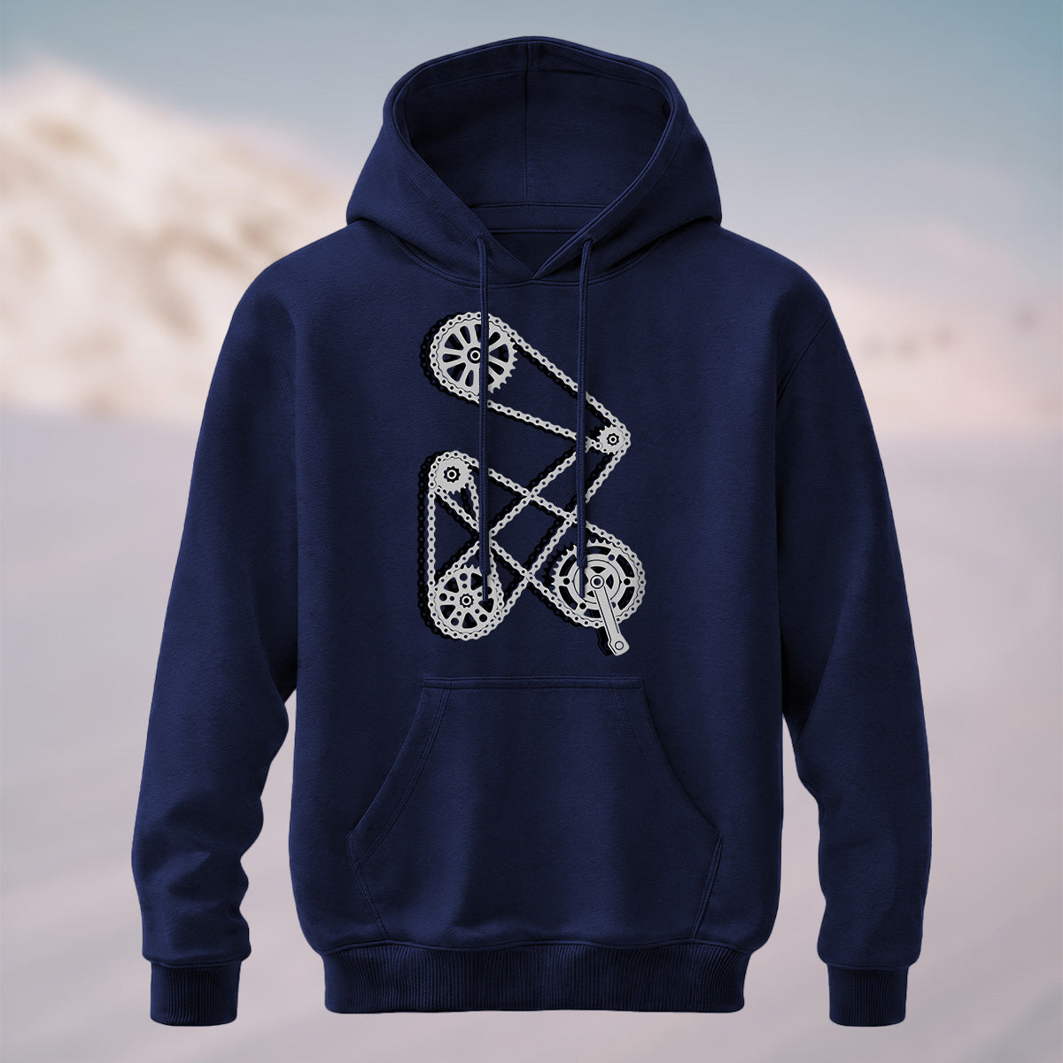 Cotton Made Minimal Mechanical Hoodie Navy