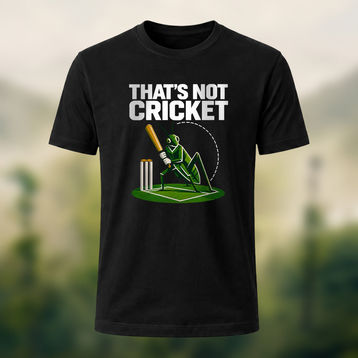 Humorous Cricket Pun Premium Cotton T-Shirt Black