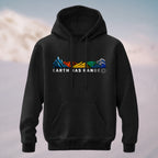 Cotton Made Scenic Landscape Hoodie Black