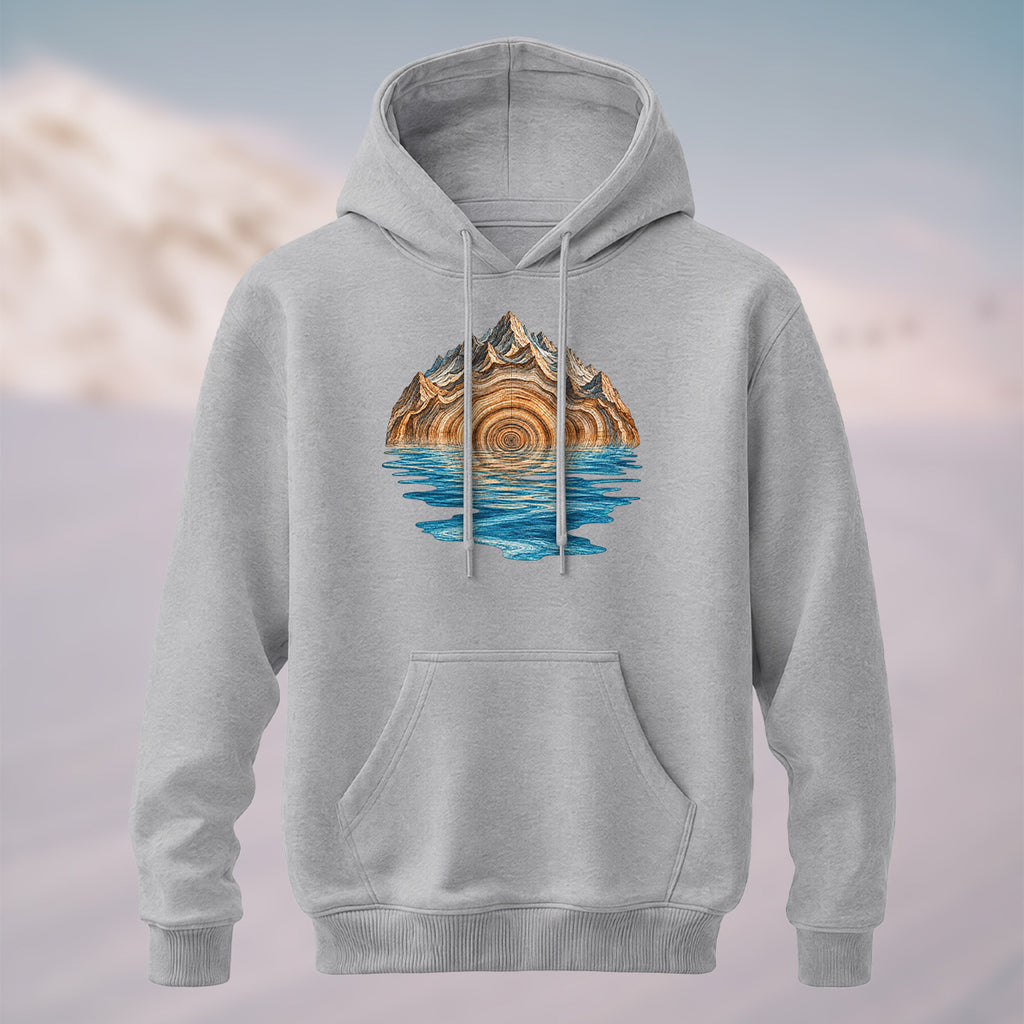 Cotton Made Natural Tree Ring Reflection Hoodie Heather Grey