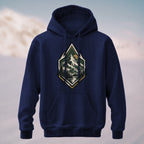 Cotton Made Artistic Mountain Crest Hoodie Navy