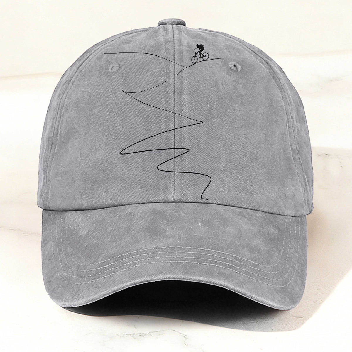 Casual Washed Mountain Biking Baseball Cap Grey