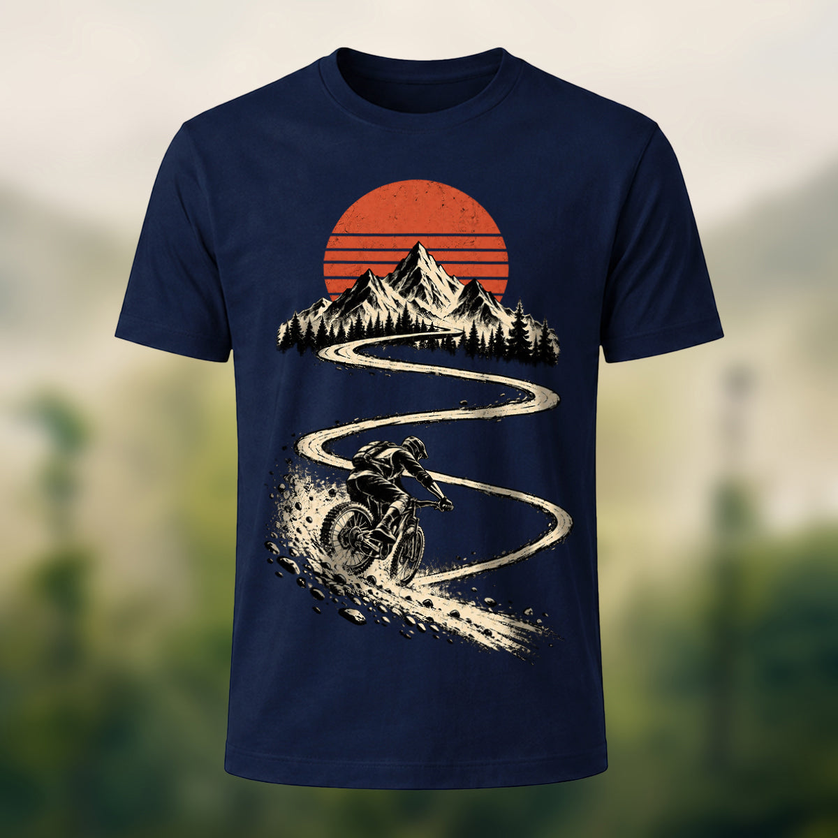 Vintage Mountain Ride Premium T-Shirt Navy