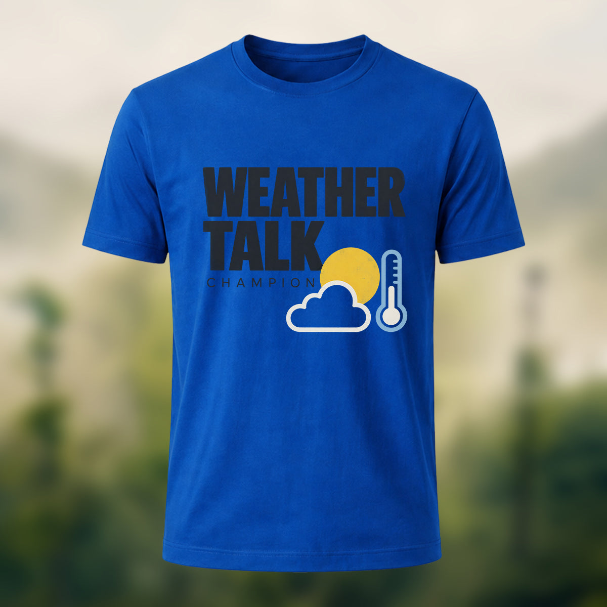 Laidback Weather Talk Soft Cotton T-Shirt Royal Blue