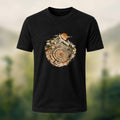 Artistic Tree Ring Topography Premium Cotton Tee Black