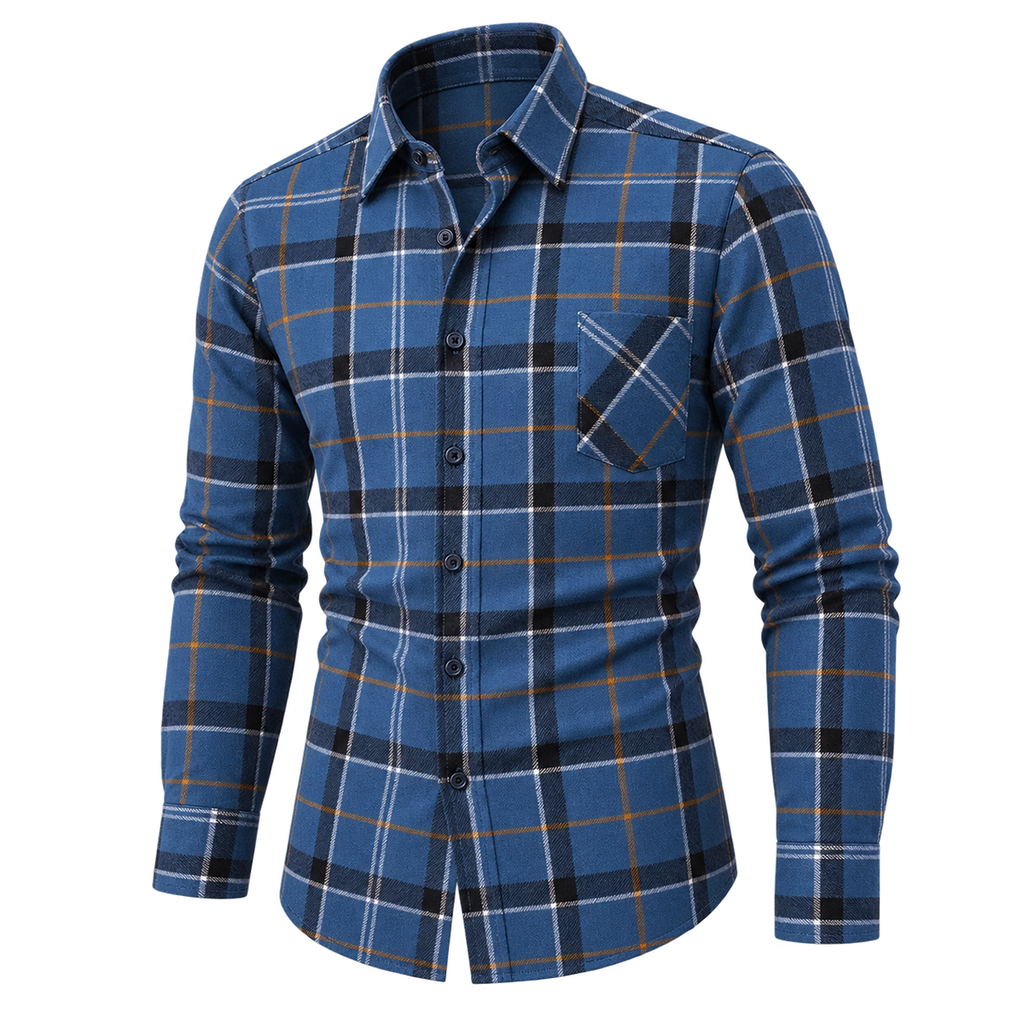 Vintage Brushed Plaid Pure Cotton Shirt 01