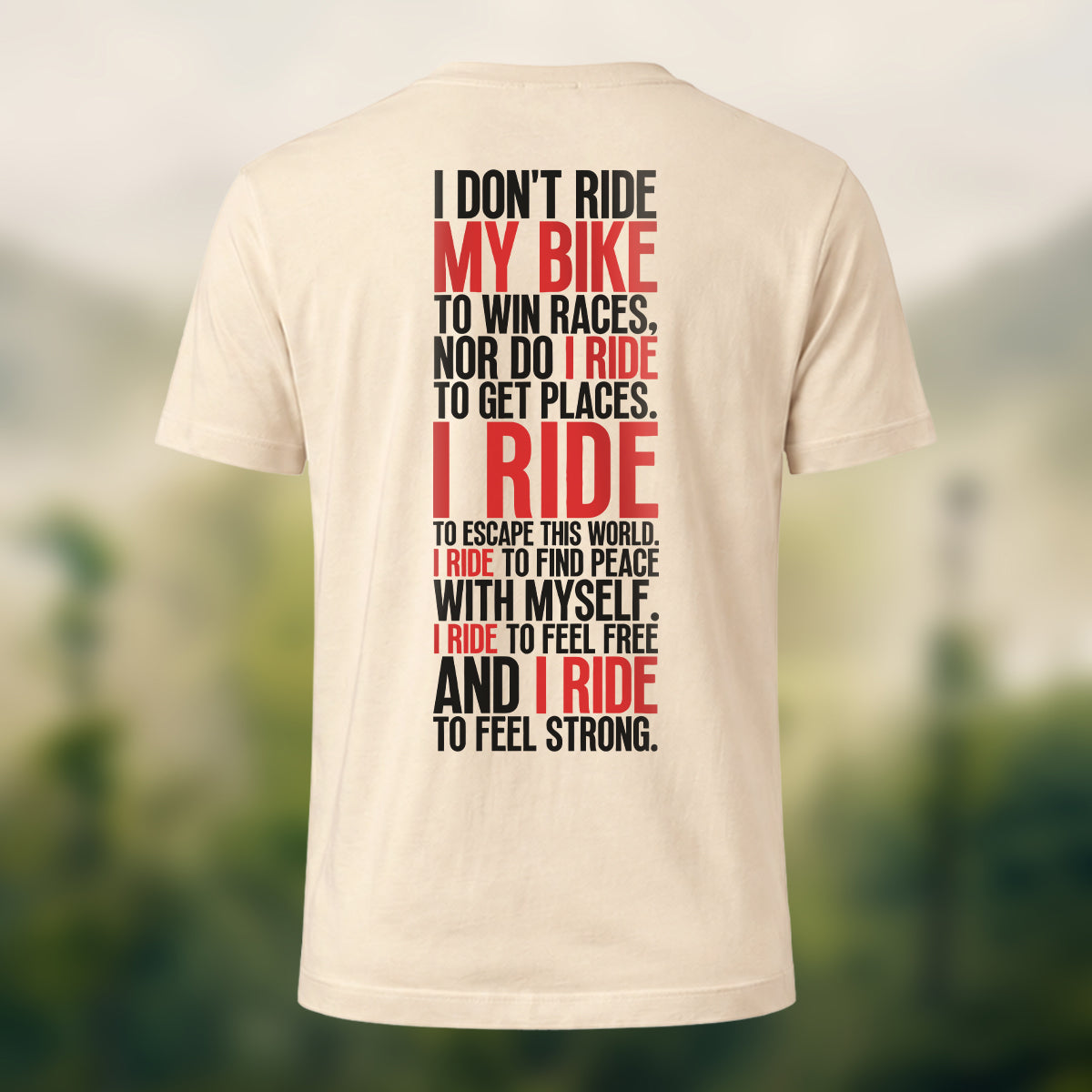 Cycling Spirit Printed Casual Cotton T-Shirt Beige