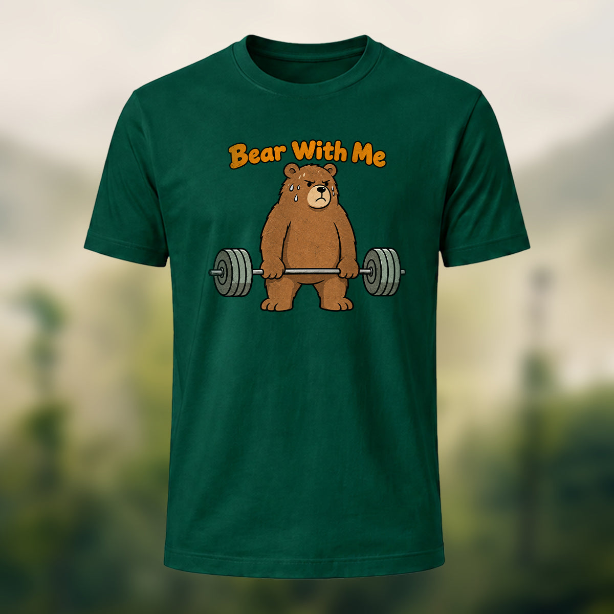 Motivational Fitness Wordplay Soft T-Shirt Forest Green