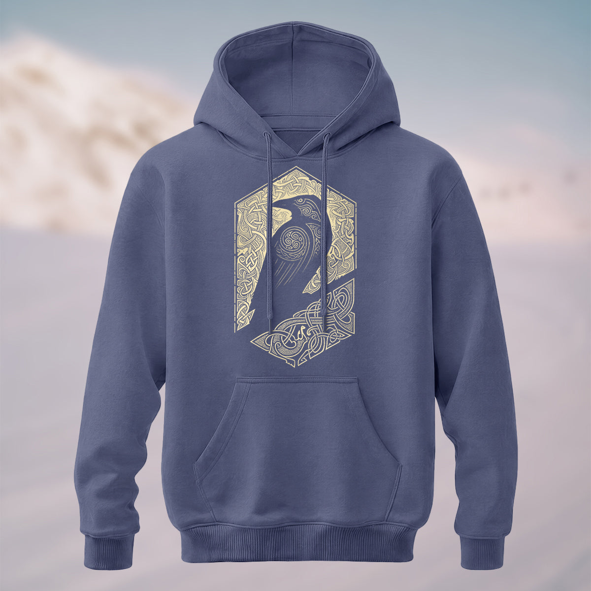Cotton Made Bird Totem Print Casual Versatile Hoodie