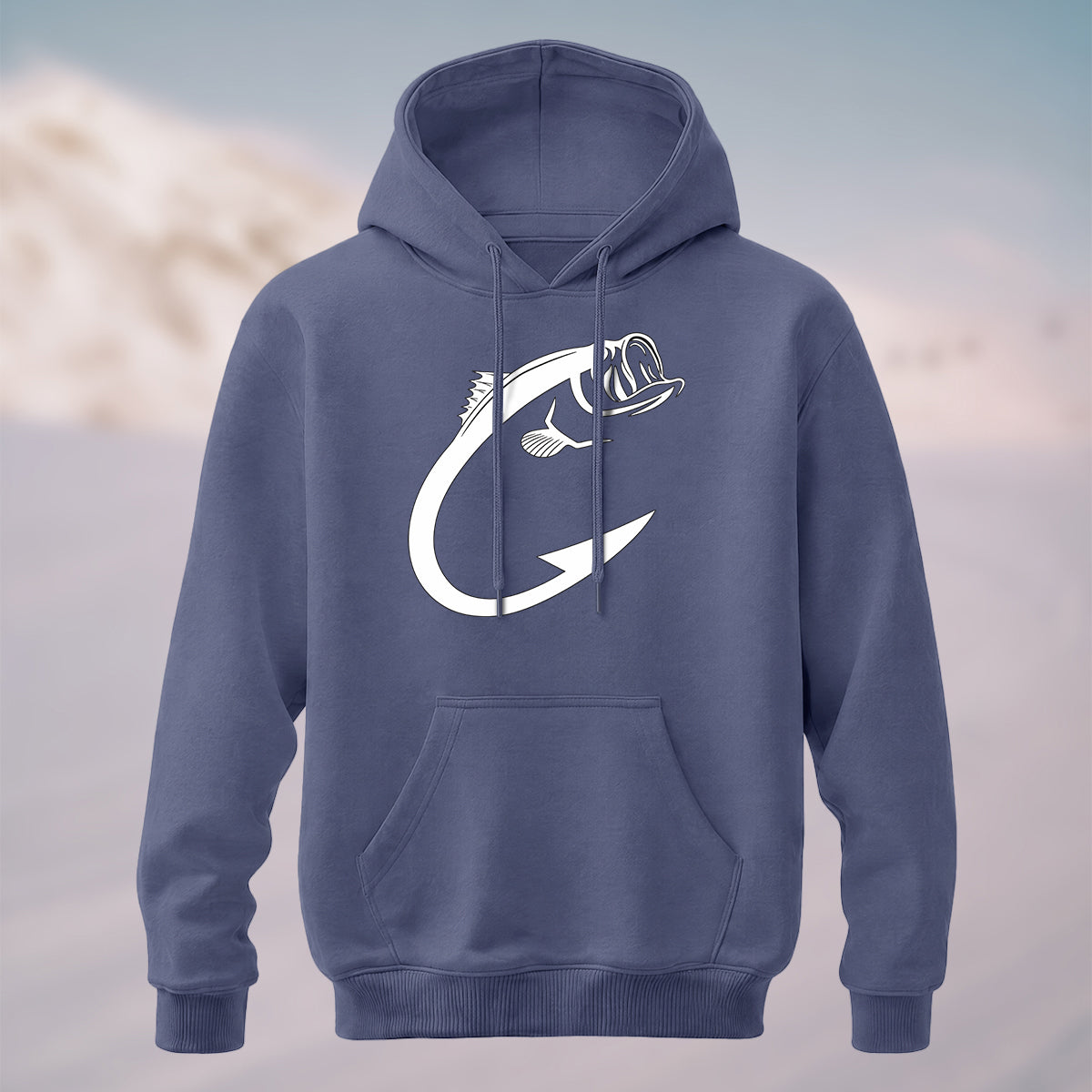 Cotton Made Creative Fish Shaped Hook Print Hoodie