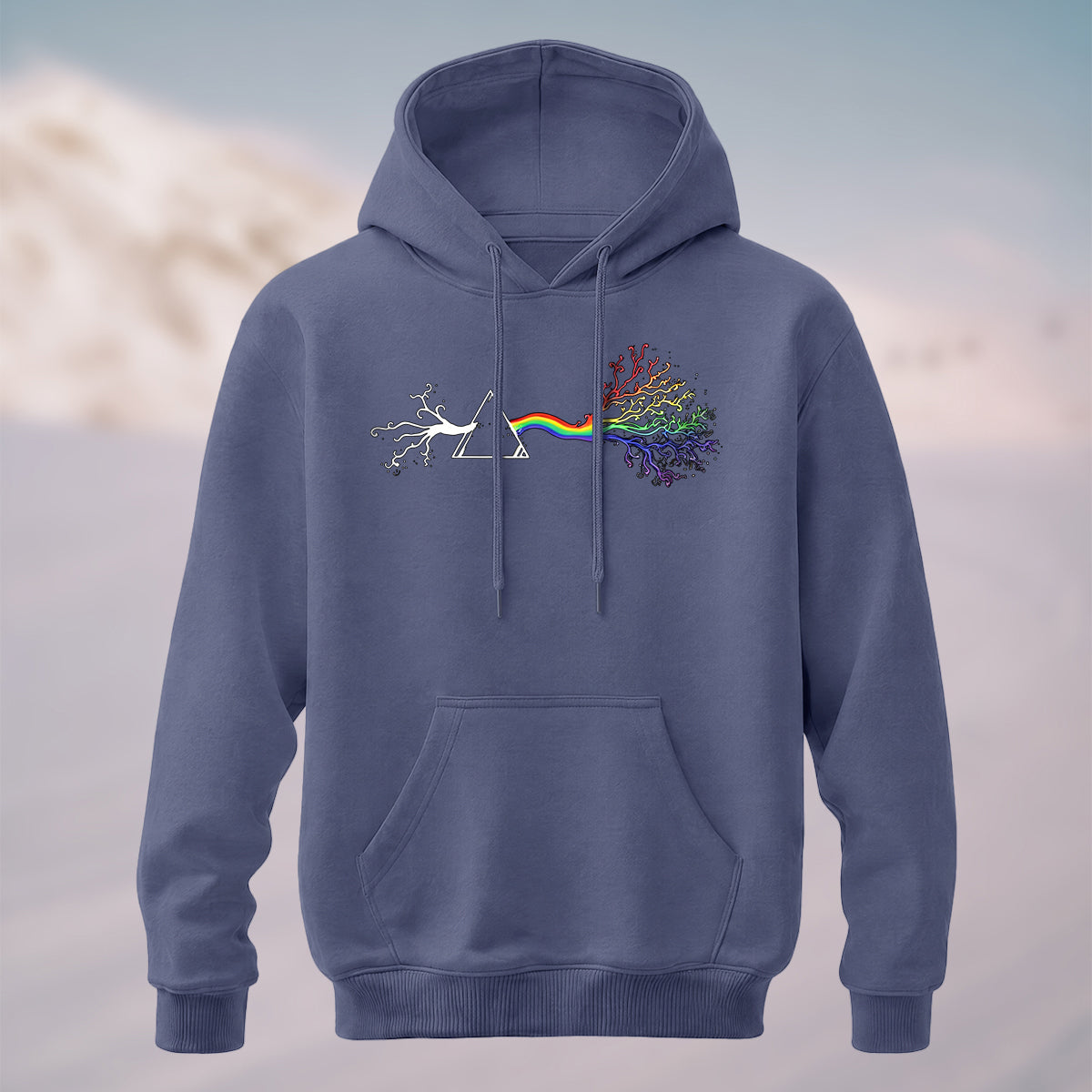 Cotton Made Creative Rainbow Tree Print Hoodie