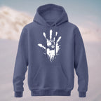 Cotton Made Dark Palm Skeleton Print Hoodie