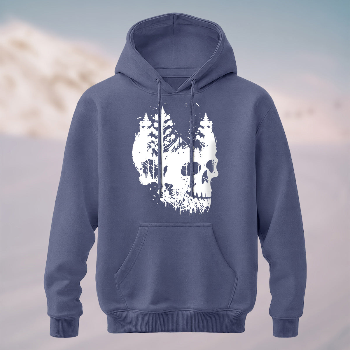 Cotton Made Dark Skull Print Hoodie