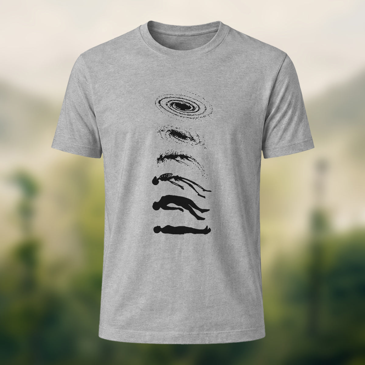 Creative Space Human Evolution Combed Cotton T-Shirt