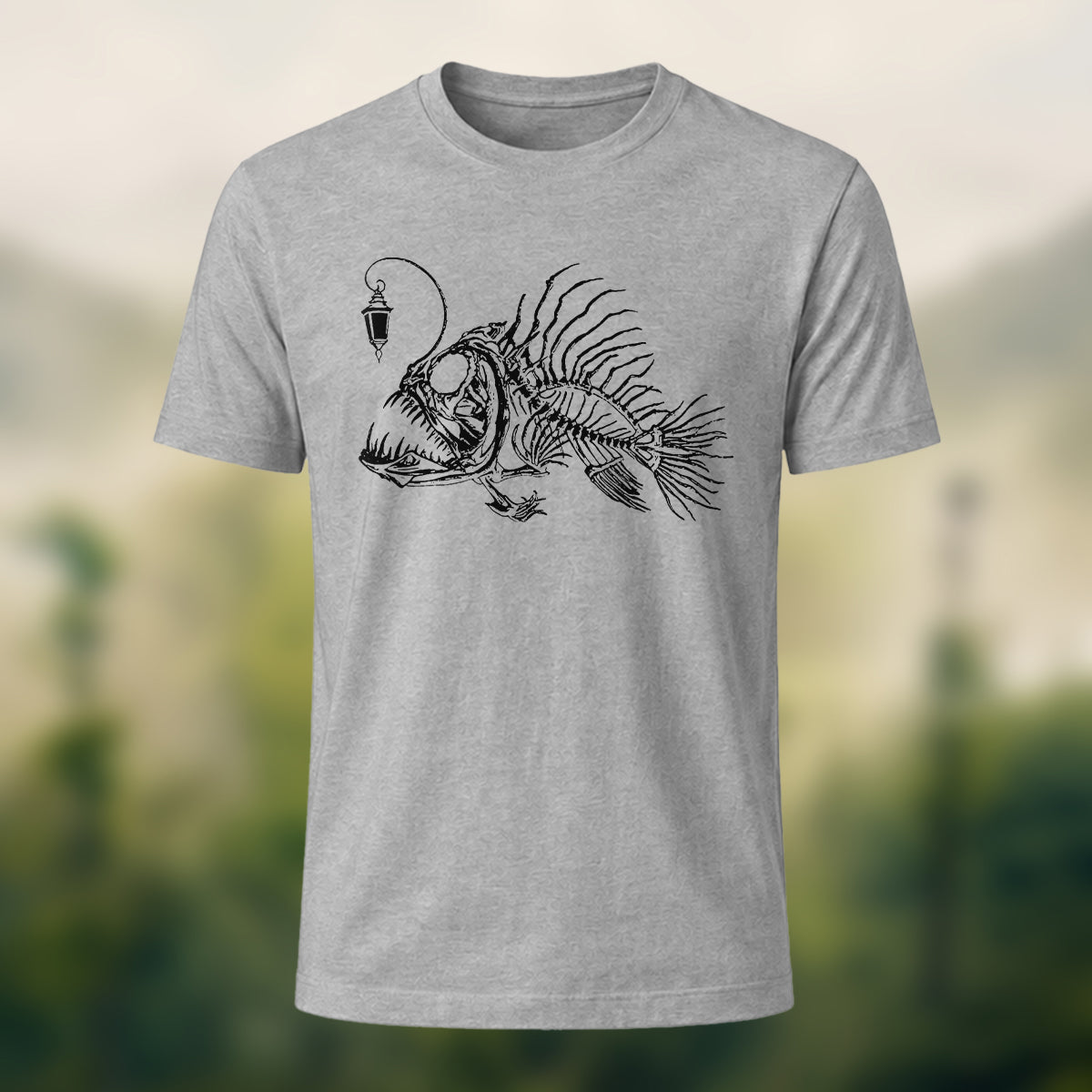 Fun Fish Sketch Print Cotton T-shirt