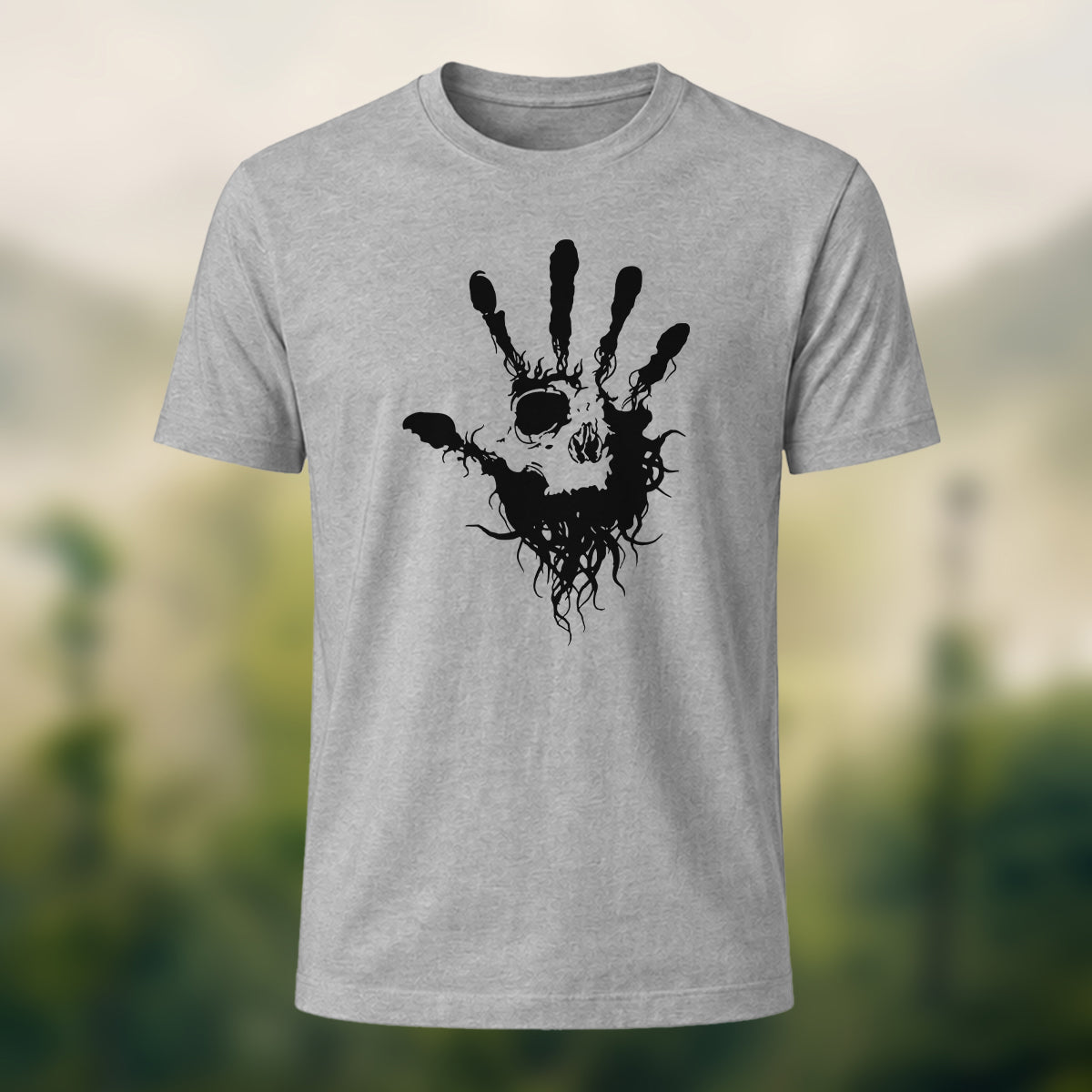 Skeleton Silhouette Print Casual Cotton T-Shirt