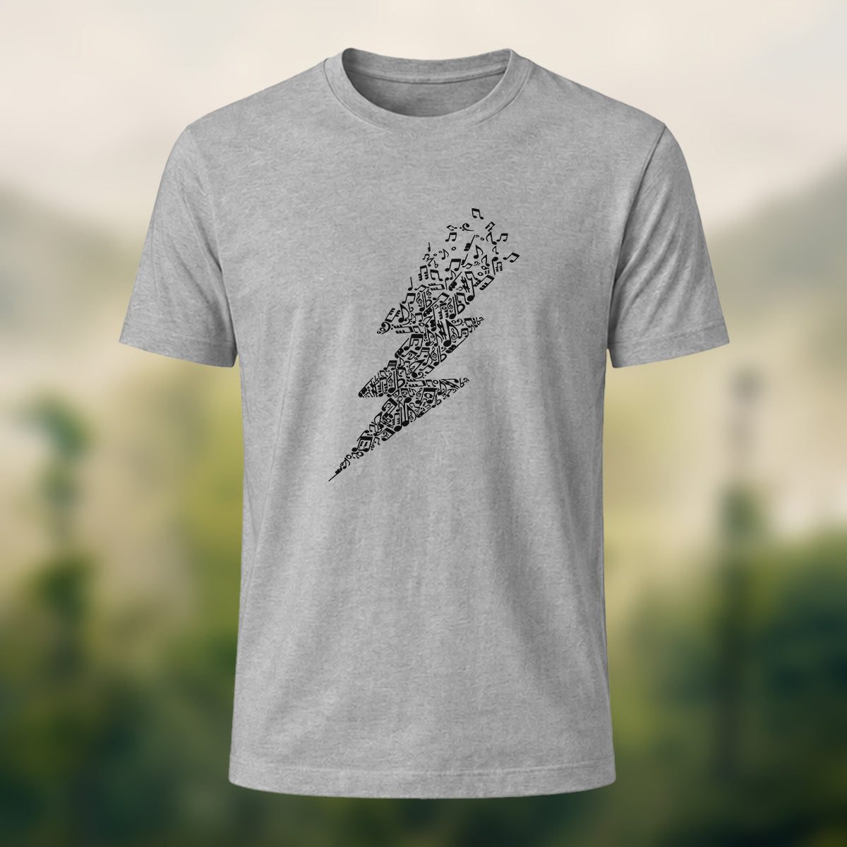 Creative Music Note Lightning Casual Cotton T-Shirt