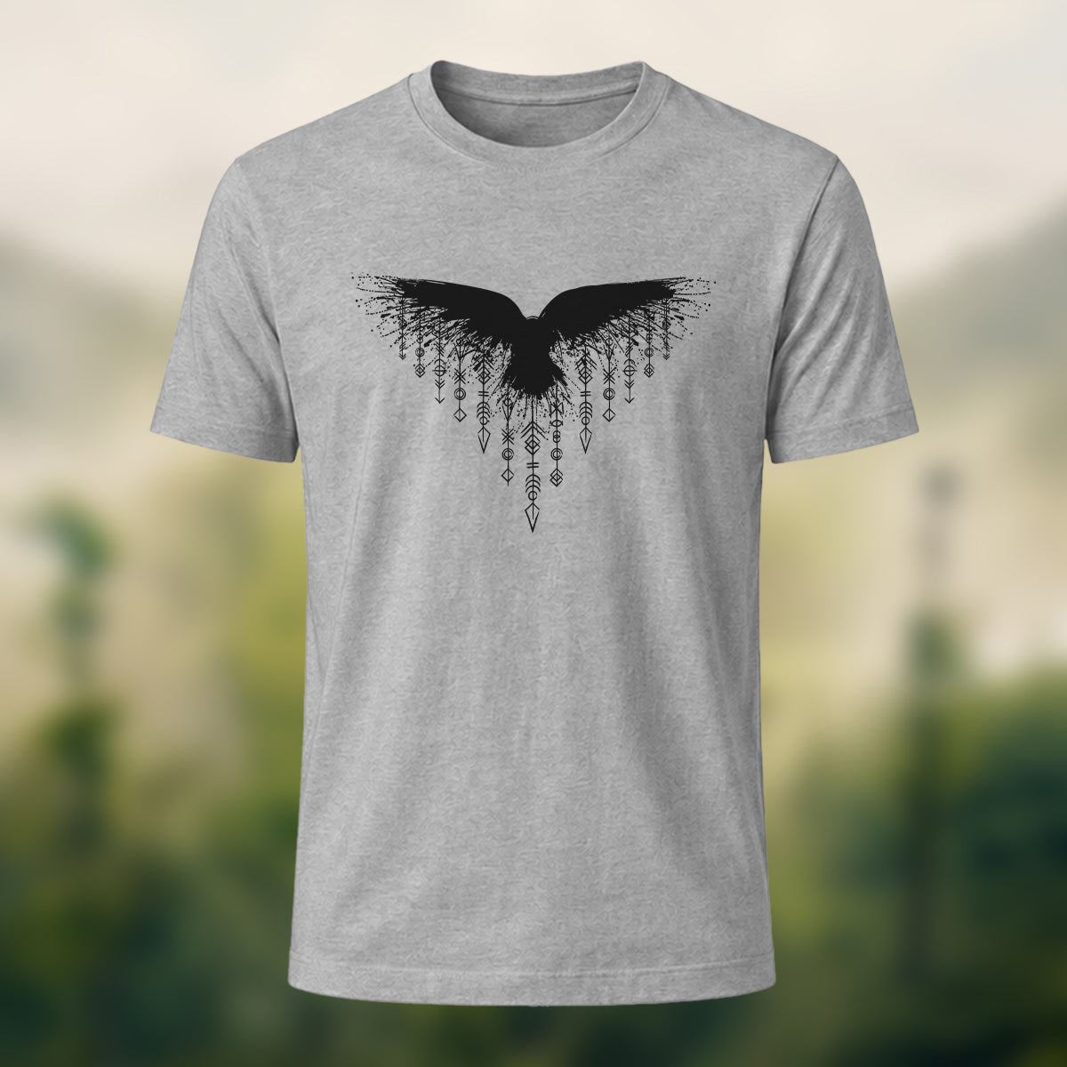 Wings Viking Print Casual 100% Cotton T-Shirt