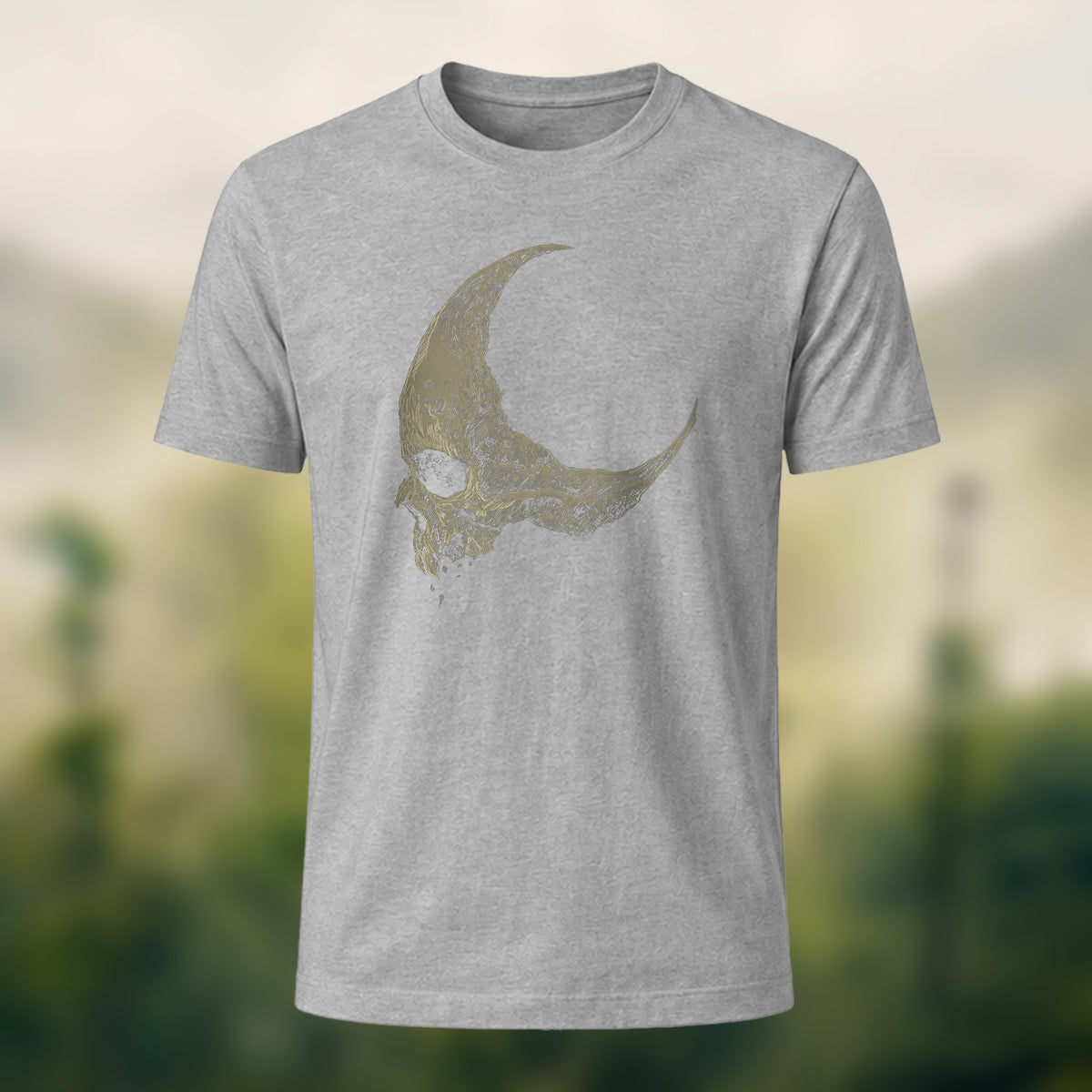 Dark Skull Print Casual Soft Cotton T-Shirt