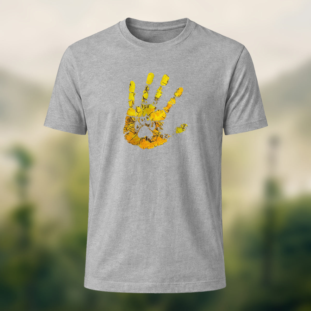 Handprint Print 100% Cotton Casual T-Shirt