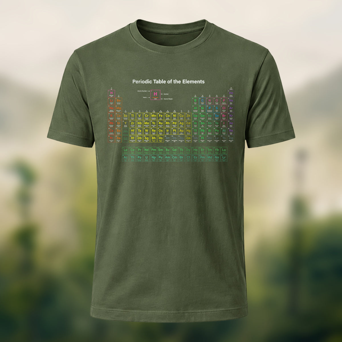 Magic Periodic Table Print Casual Cotton T-Shirt