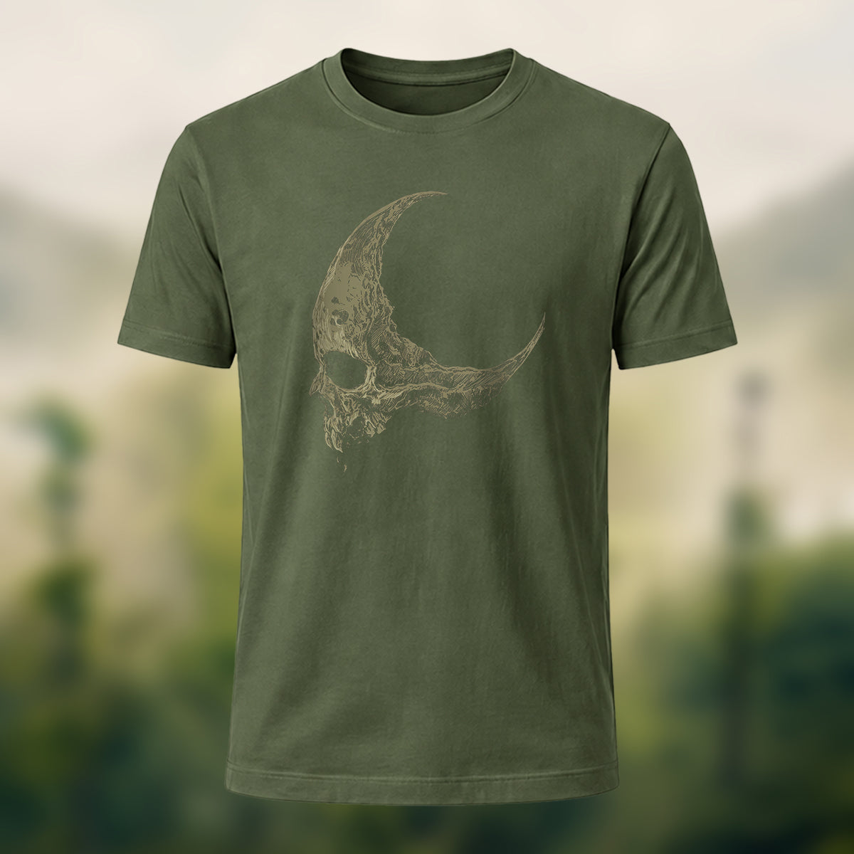 Dark Skull Print Casual Soft Cotton T-Shirt