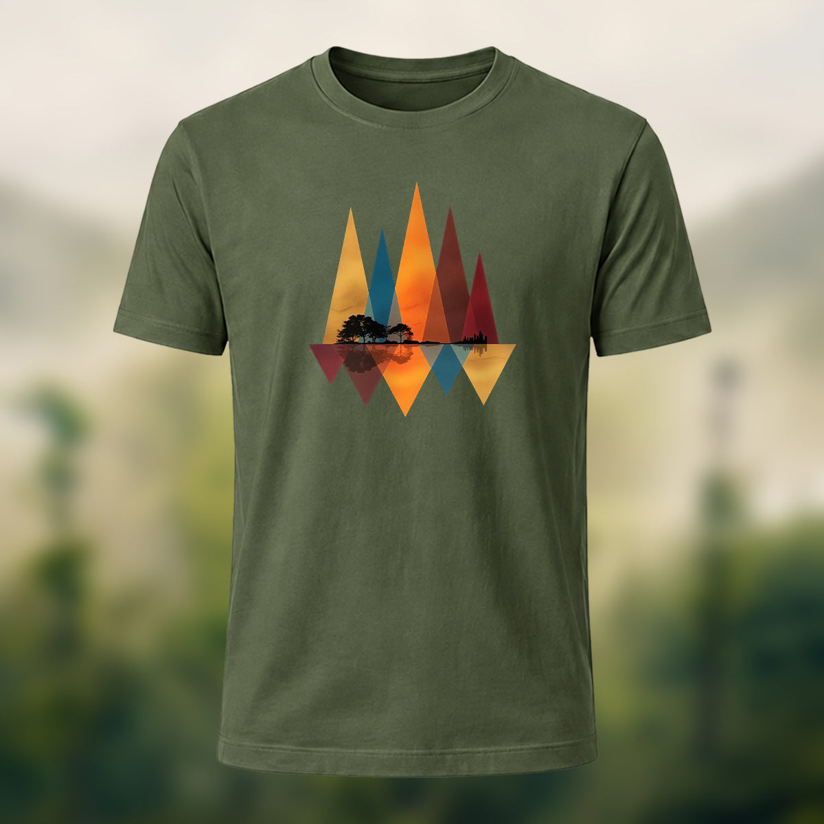 Art Forest Print Casual Cotton T-Shirt